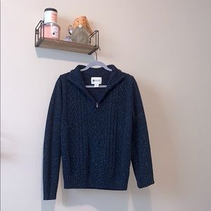 Haggar Quarter Zip Navy Cable Sweater